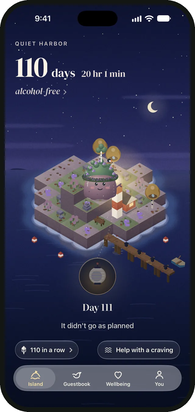 Kobbling’s island on New Year’s Eve with fireworks